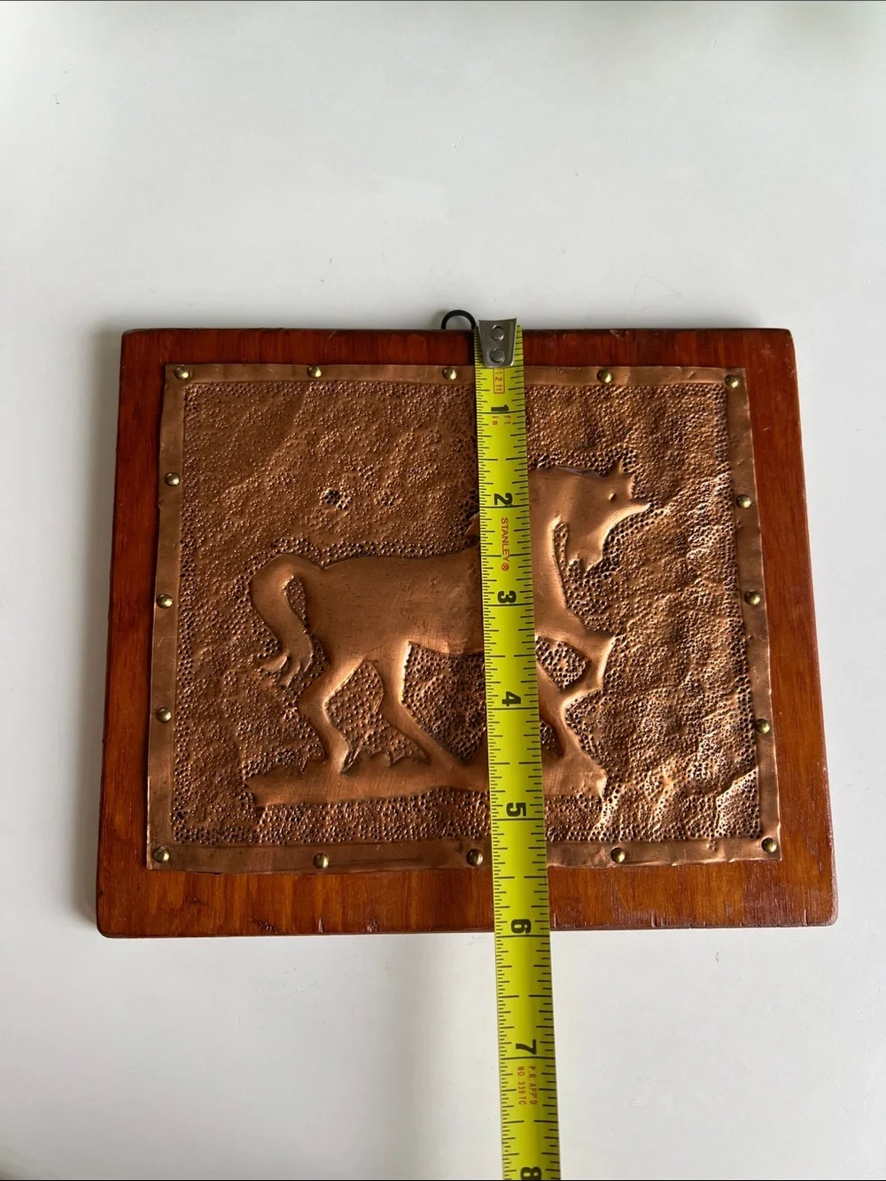 Vintage Horse Copper on Wood Wall Art Decor